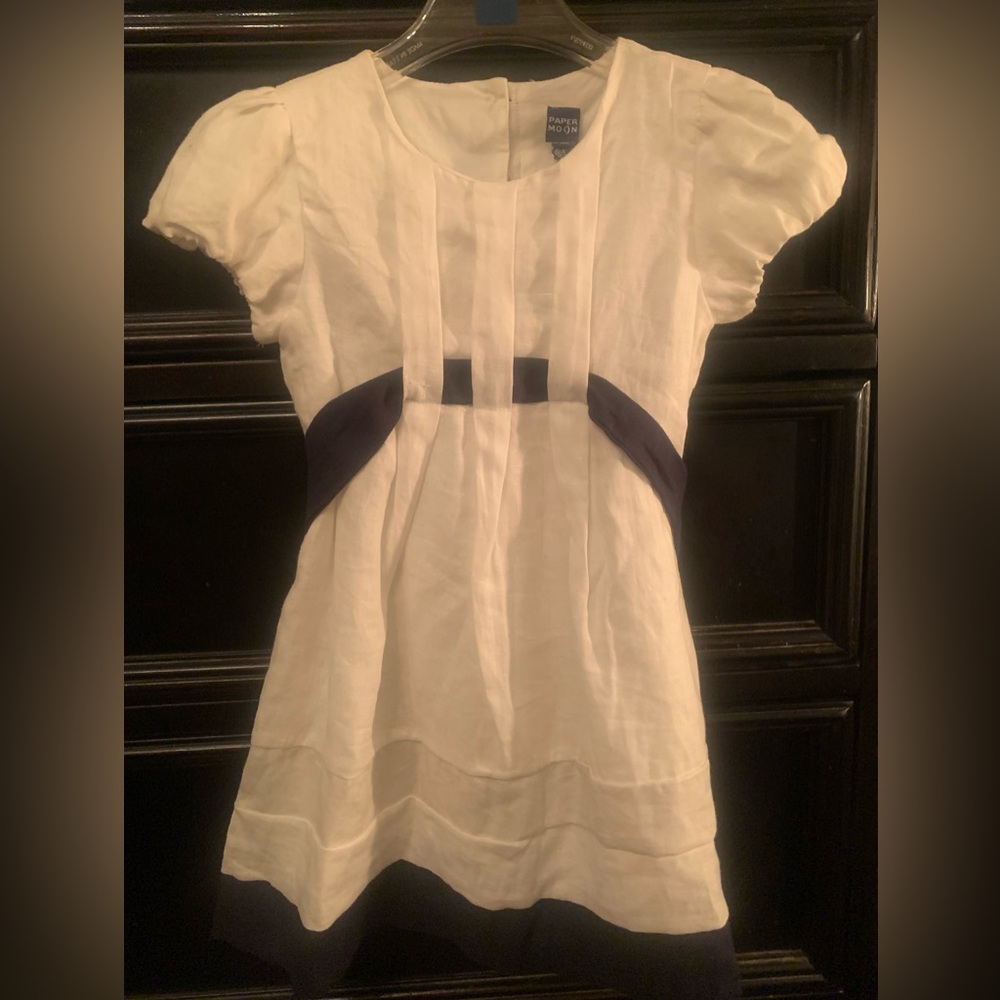 Papermoon White and Navy Kids Dress